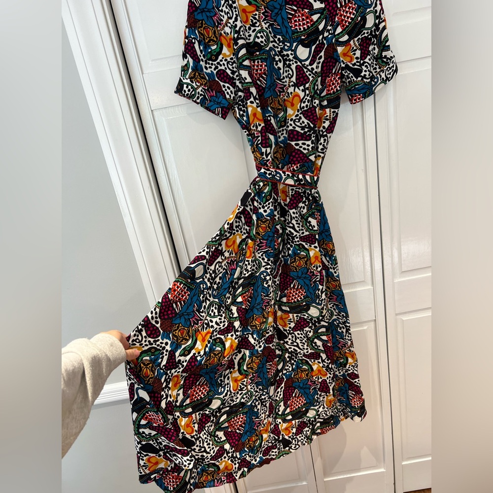 EUC Veronica Beard Serena Abstract Wrap Midi Dress - Picture 7 of 7